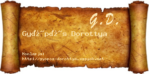 Gyöpös Dorottya névjegykártya